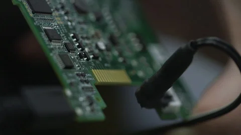 Printed Circuit Board test close up Video stock 113187966