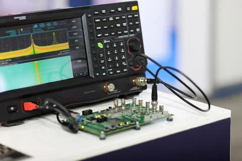 Printed circuit board testing by spectrum analyzer Stock Photos