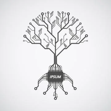 Printed circuit board tree Stock Illustration