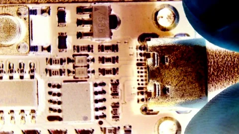 Printed Circuit Board Under The Microscope X-Ray Stock Footage 284271371