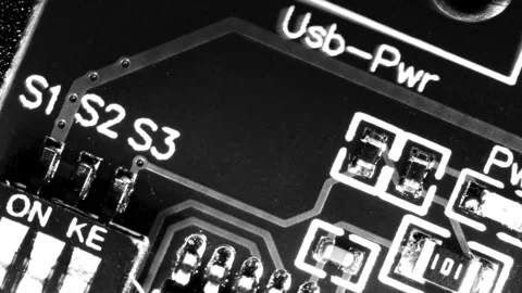 Printed Circuit Board Under The Microscope Black n White Stock Footage 284272272