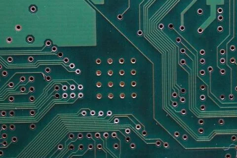 Printed circuit board underside of a 3.5-inch SATA hard disk drive (HDD) Foto stock