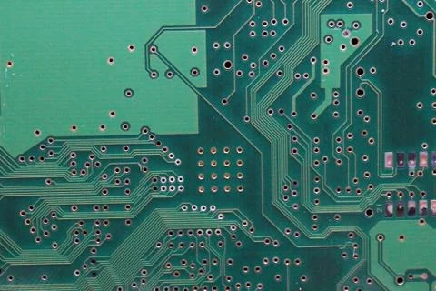 Printed circuit board underside of a 3.5-inch SATA hard disk drive (HDD) Stock Photos