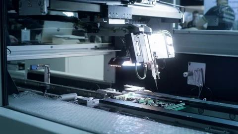 Printed circuit board without electronic components ready for assembly Stock Footage 153044878