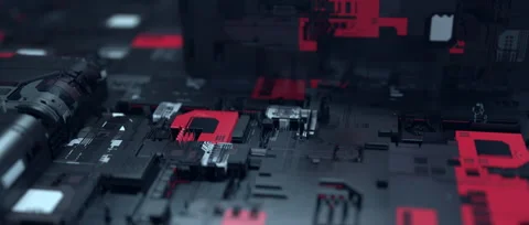 Printed circuit boards and sci-fi elements 動画素材 228854352