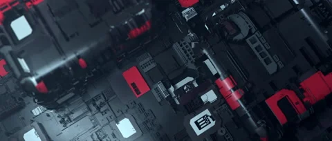 Printed circuit boards and sci-fi elements 動画素材 228854731