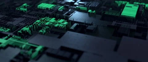 Printed circuit boards and sci-fi elements 動画素材 228854849