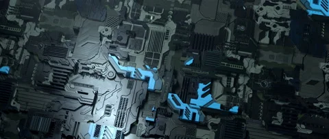 Printed circuit boards and sci-fi elements 動画素材 228855691