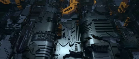 Printed circuit boards and sci-fi elements 動画素材 228855990