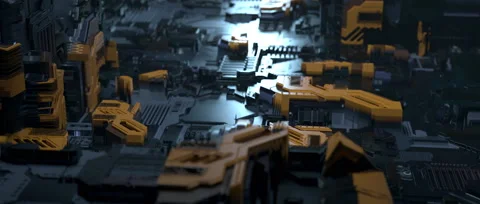 Printed circuit boards and sci-fi elements 動画素材 228856050