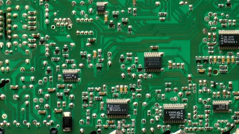 Printed circuit boards close-up Vídeos de archivo 80720076
