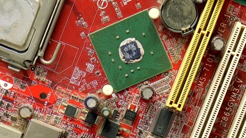 Printed circuit boards close-up Stock Footage 80720119