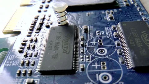 Printed circuit boards close-up Stock Footage 80856676