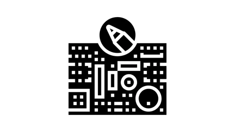 Printed circuit design electronics glyph icon animation Stock Footage 326153076