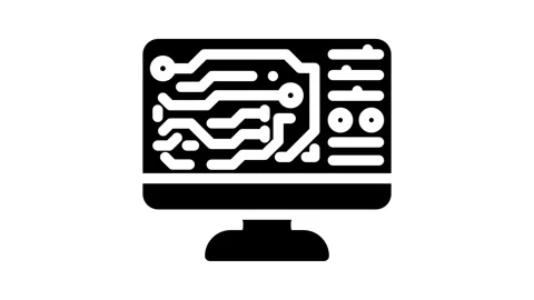Printed circuit design electronics glyph icon animation Stock Footage 326743399