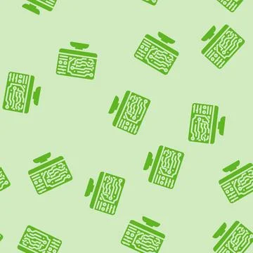 Printed circuit design electronics glyph vector seamless pattern Stock Illustration