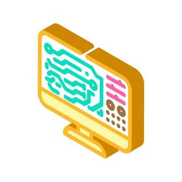 Printed circuit design electronics isometric icon vector illustration Stockillustratie