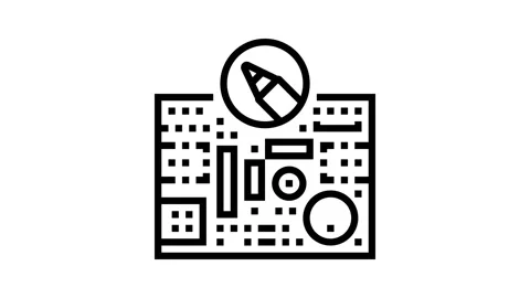 Printed circuit design electronics line icon animation Stock Footage 326132224