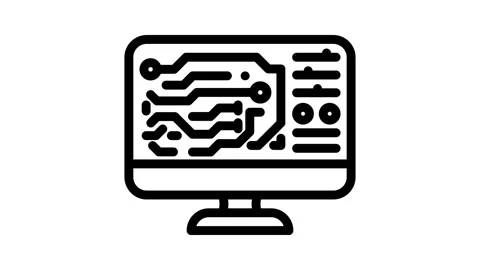 Printed circuit design electronics line icon animation Stock Footage 326760830