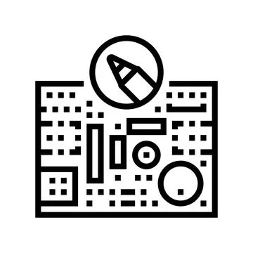 Printed circuit design electronics line icon vector illustration Stockillustratie