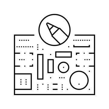 Printed circuit design electronics line icon vector illustration Stock Illustration