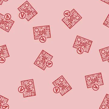 Printed circuit design electronics line seamless pattern Illustrazione stock