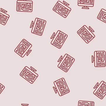 Printed circuit design electronics line vector seamless pattern Stock Illustration