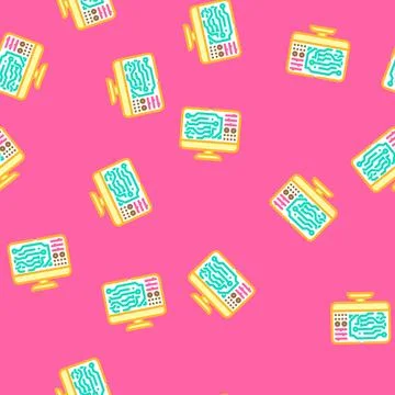 Printed circuit design electronics vector seamless pattern Stock Illustration