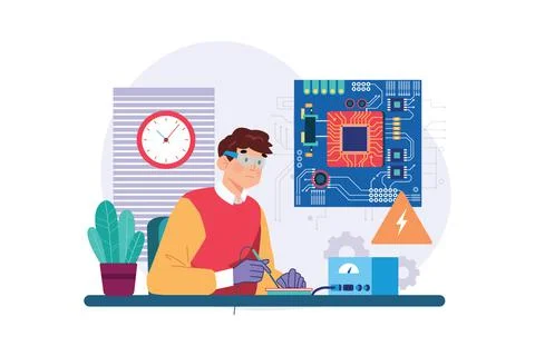 Printed Circuit Stock Illustration