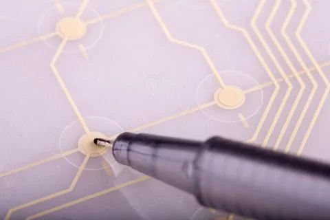 Printed circuit from keyboard Stock Photos