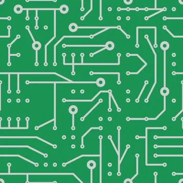 Printed circuit seamless pattern Stock Illustration