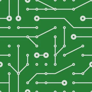 Printed circuit seamless pattern Stock Illustration