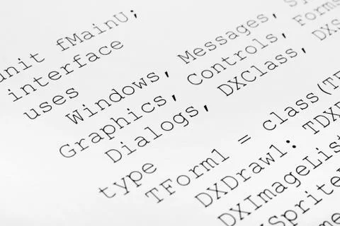 Printed computer code 스톡 사진
