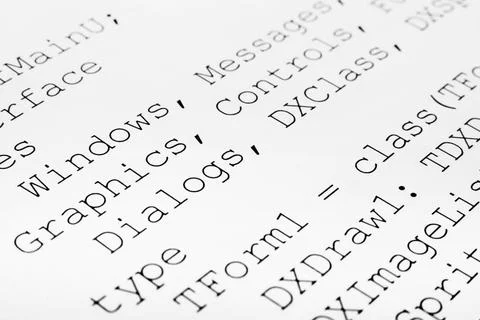 Printed computer code Printed computer code - technology background Copyri... Stock Photos