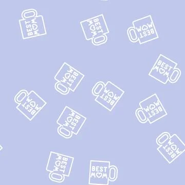 Printed cup line vector seamless pattern 스톡 일러스트