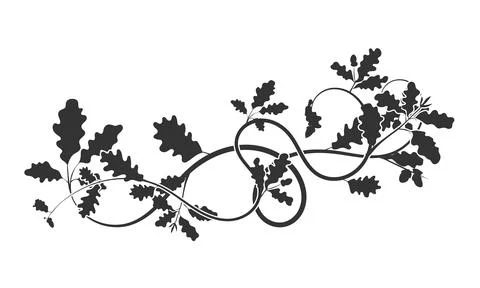 A printed decoration featuring pattern oak tree Illustrazione stock