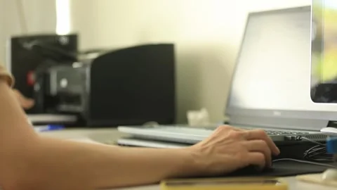 Printed hard copies of paperwork and digital documentation. Modern office Stock Footage 250523038