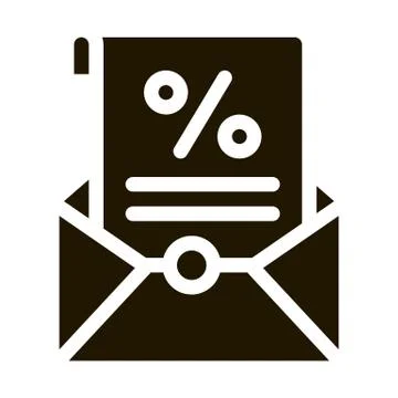 Printed Interest Letter Icon Vector Glyph Illustration イラスト素材