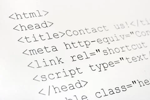 Printed internet html code Stockfoto's