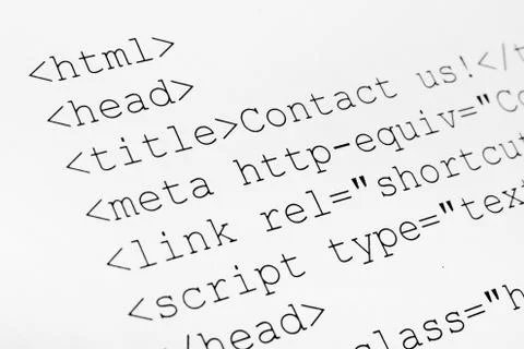 Printed internet html code 스톡 사진