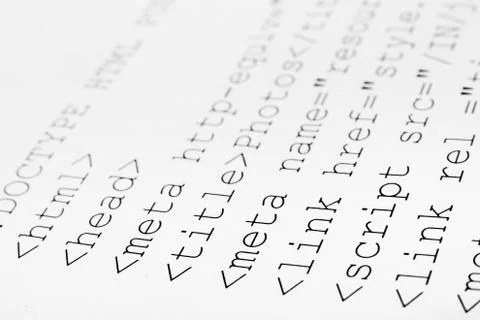 Printed internet html code 스톡 사진