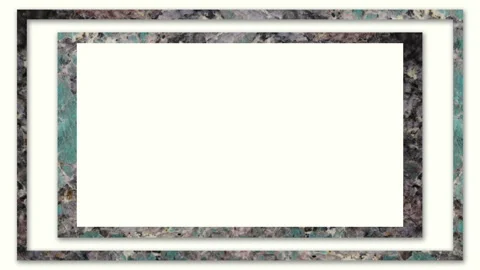 Printed Marble Design Frame Template With White Backdrop - close up Stock Footage 132355001