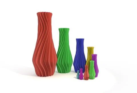 Printed object vase 3d illustration isolated Stock Illustration