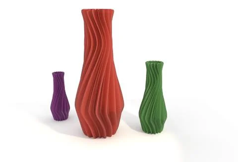 Printed object vase 3d illustration isolated Stock Illustration