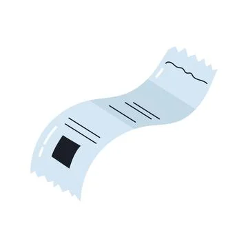 Printed paper shopping receipt with total bill price for retail store purchas Stock Illustration