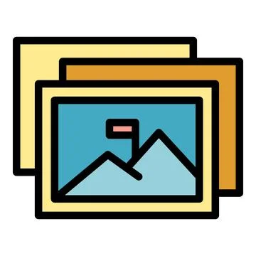 Printed pictures icon vector flat Ilustración de archivo