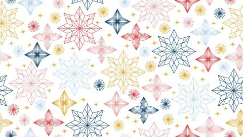 Printed in the shape of a Christmas border of snowflakes or stars, in Chris.. Stock Illustration