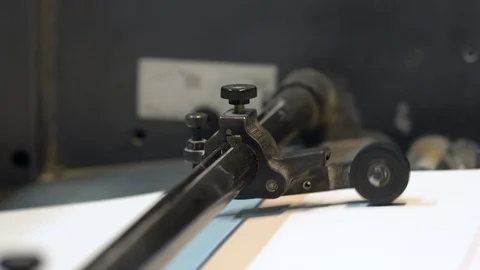 Printed sheets of paper are served in the printing press Stock Footage 120904204