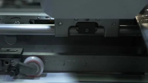 Printed sheets of paper are served in the printing press offset printing Stock Footage 185505436