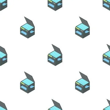 Printer 3 in 1 pattern seamless vector 库存插图